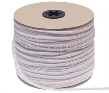 3mm Elastisch Touw - Wit - 50 meter op rol