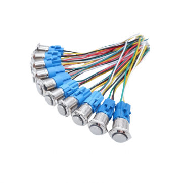 Drukschakelaar met verlichting - Met socket - ON/OFF - 16mm - 12V - Geel