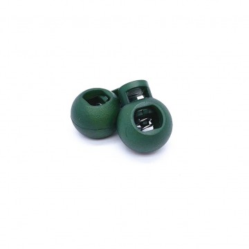 Bevestigingsclip met veer - Enkel gat - 16mm bol - Donkergroen