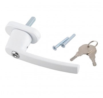 Raamsluiting met slot - 13cm - Wit - Inclusief sleutels