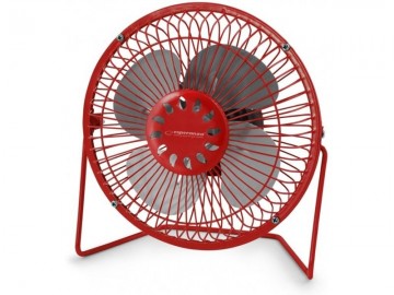 Bureau ventilator op USB - 14cm - Rood