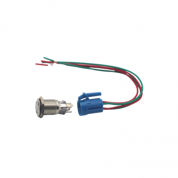 Drukschakelaar met verlichting - Met socket - ON/OFF - 16mm - 12V - Geel