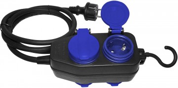 Waterdichte verlengsnoer - 4 voudig  - 5 meter