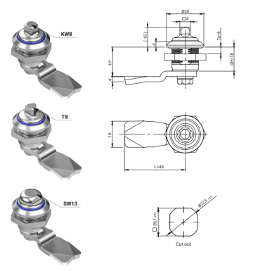 18mm KW8 kantelslot - IP69K