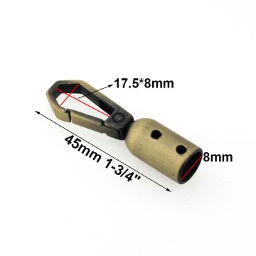 Metalen haak voor 8mm Elastiek - Gun metal