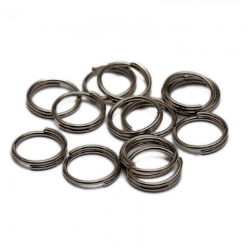 Sleutelring - 10mm - Gun metal - Per 10 stuks