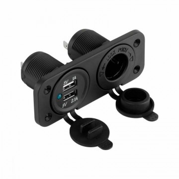 Autolader + 12V sigaretten plug - 2x USB - 3.1A