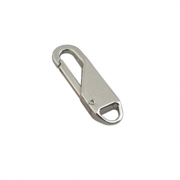 Metalen ritstrekker - 37mm - Zilver - Per stuk