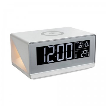 Wekker met draadloze oplader temperatuurweergave