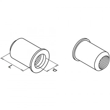 Blindklinkmoer - M8 - Aluminium