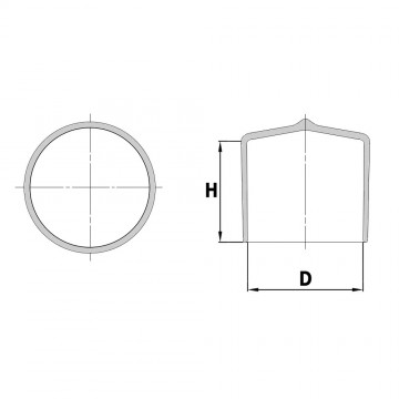 Omsteekdop - 8.5mm - PVC - Niet krimpend - Zwart