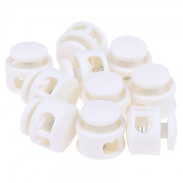 Bevestigingsclip met veer - Dubbel gat - 12mm rond - Wit