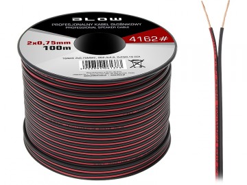 Luidsprekerkabel 2x 0.75 mm zwart/rood op rol 100 meter