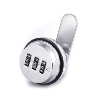 Brievenbus kantelslot - Met cijfercode - 30mm cijferslot - Zilverkleurig