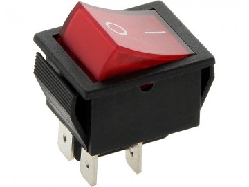 Schakelaar - rood - 250 volt - 16A - verlicht