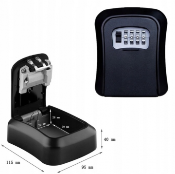 Sleutelkluis met cijfercode - 12 x 10 x 4cm - Wandmontage - metaal