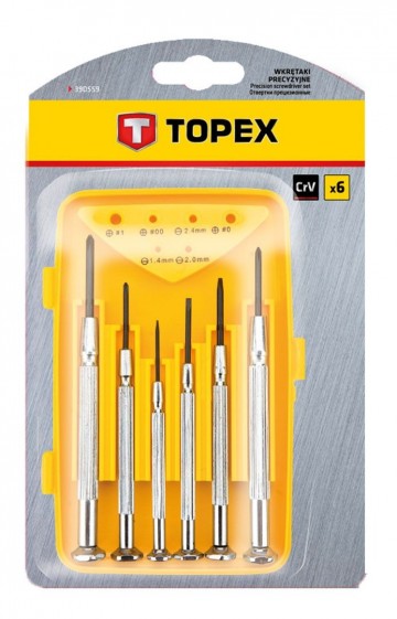 Mini schroevendraaier set - Kruiskop / platte kop - 6 delig