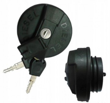 Tankdop met slot - 96mm - Zwart