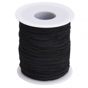 Elastisch Touw - 3 mm - Spandex (soft) - ZWART - elastiek per meter