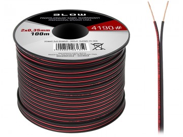 Luidsprekerkabel 2 x 0.35 mm zwart/rood op rol 100 meter