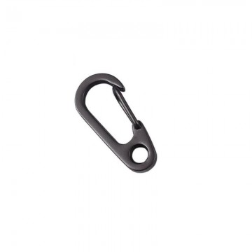 Mini karabijnhaak met oog - 30mm - Gun metal