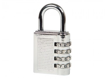 Hangslot met cijfercode - 4 cijfers - Zilver