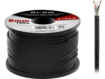 Microfoonkabel 2 x 0.20 mm zwart op rol 100 meter