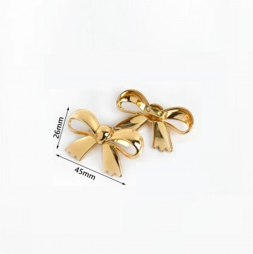 Broche met strikje - 45mm - Geelgoud