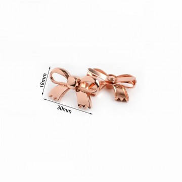 Broche met strikje - 30mm - Geelgoud