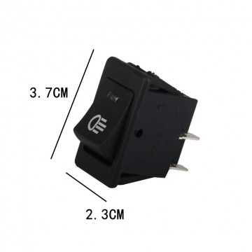 Schakelaar - Zwart - 12V - 35A - 4 polig - Gele LED