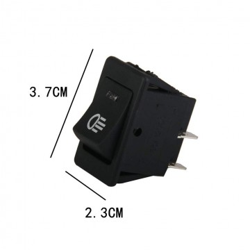 Schakelaar - Zwart - 12V - 35A - 4 polig - Witte LED