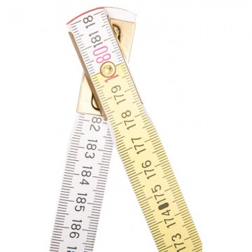 Opvouwbare duimstok - 2 meter - Hout + nylon coating