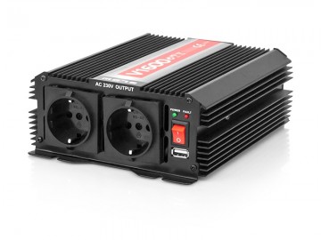 Omvormer Vrachtwagen - 24 Volt naar 230 Volt - 800 Watt - Zwart