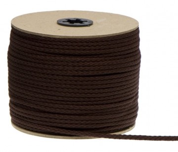 3mm Elastisch Touw - Donkerbruin - 50 meter op rol
