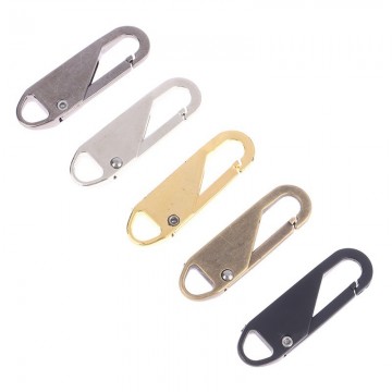 Metalen ritstrekker - 37mm - Zilver - Per stuk