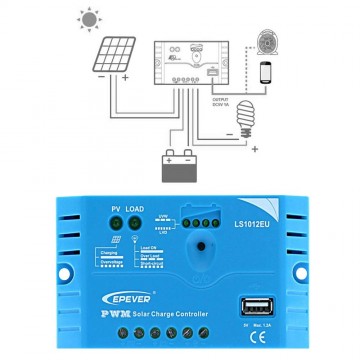 PWM solar laadregelaar - 12 / 24V - Premium