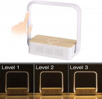 Design bedlamp met draadloze oplader + speaker