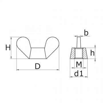 M3 nylon vleugelmoer - UL94 V2