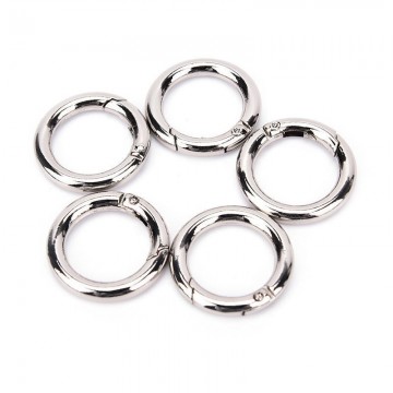 O-ring met veersluiting - 30mm - Zilver
