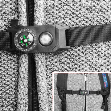 Paracord buckle - Kompas + SOS knop - 7 Delig