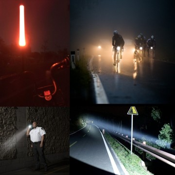 LED zaklamp met zoomfunctie - Met verkeerskegel - Extra lang