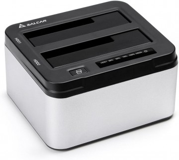 Harddisk Dockingstation Duo - Sata USB3.0 Clone - Zwart SD322