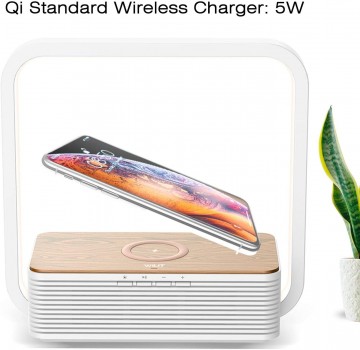 Design bedlamp met draadloze oplader + speaker