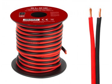 HQ luidsprekerkabel 2 x 0.75 mm zwart/rood op rol 10 meter