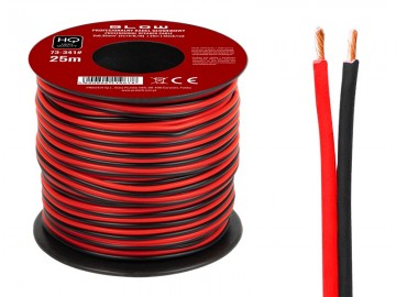 HQ luidsprekerkabel 2 x 0.35 mm zwart/rood op rol 25 meter