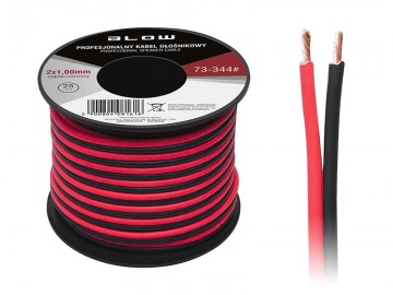 Luidsprekerkabel 2 x 1.00 mm zwart/rood op rol 25 meter