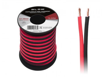 Luidsprekerkabel 2 x 1.50 mm zwart/rood op rol 25 meter