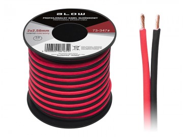 Luidsprekerkabel 2 x 2.50 mm zwart/rood op rol 25 meter