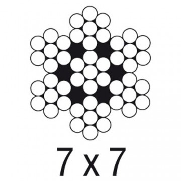 3mm Staalkabel / Staaldraad - RVS A4 - 7x7 - 10 meter