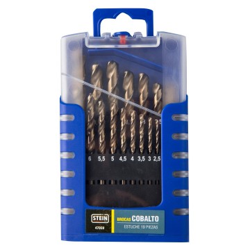 Cobalt spiraalboor set - 1 tot 10 mm - 19-delig